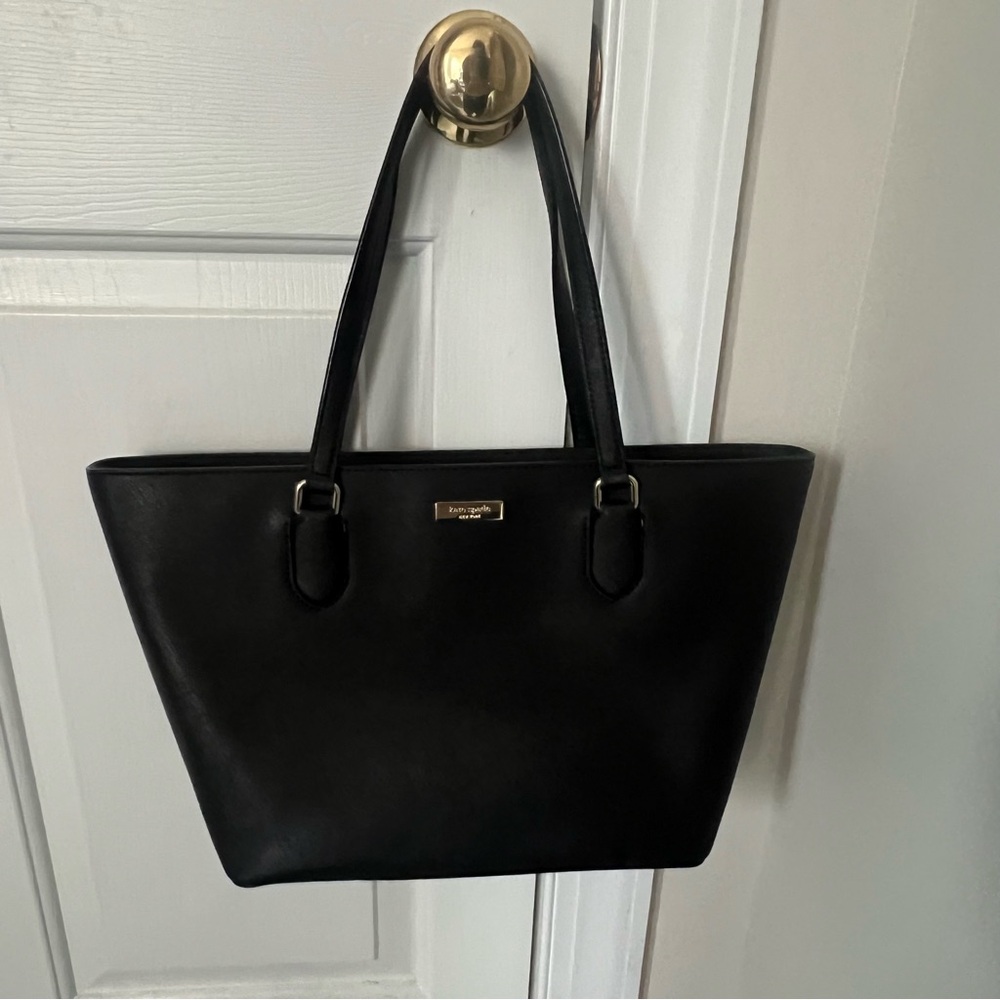 kate spade Black Leather Tote Bag